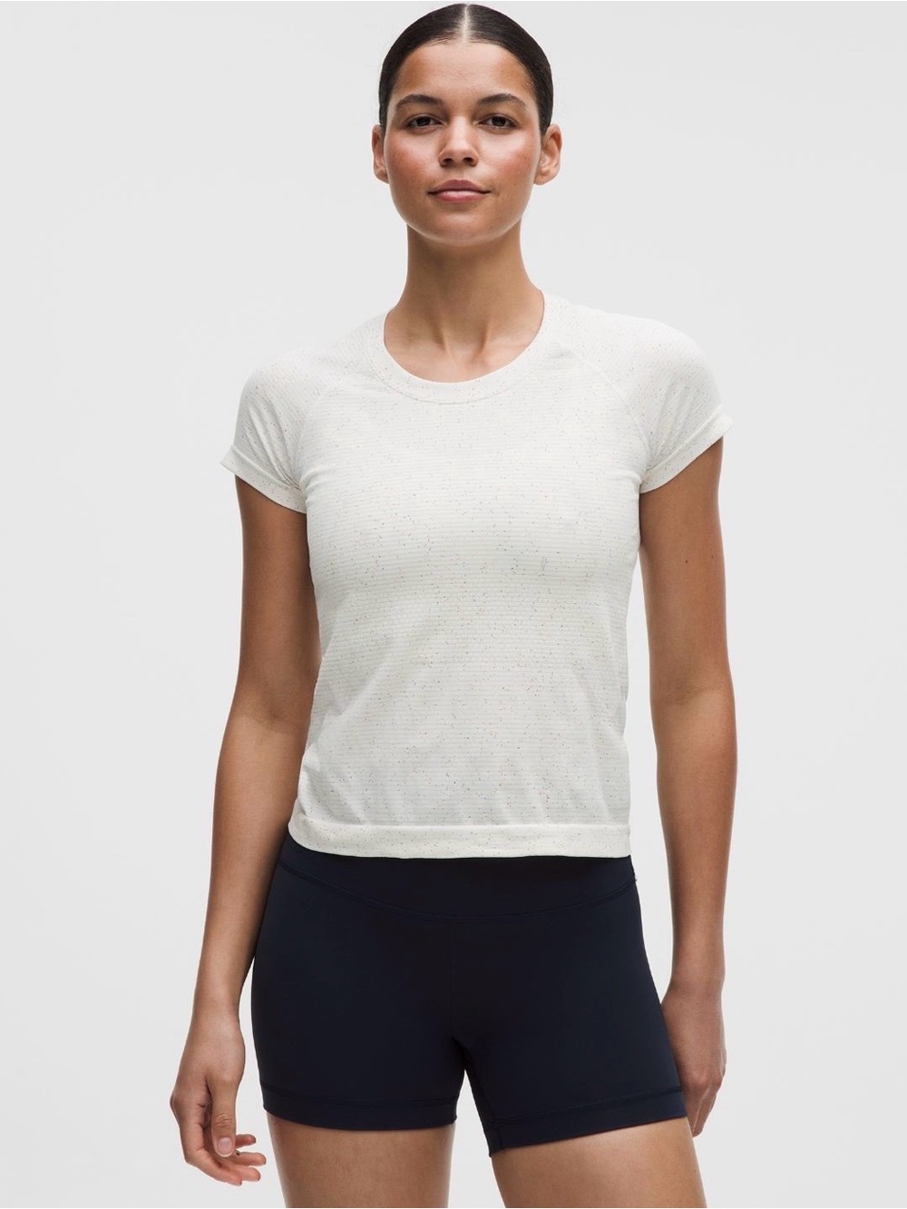 lululemon athletica Women’s Short Sleeve Crew Tee in Off-White Speckle